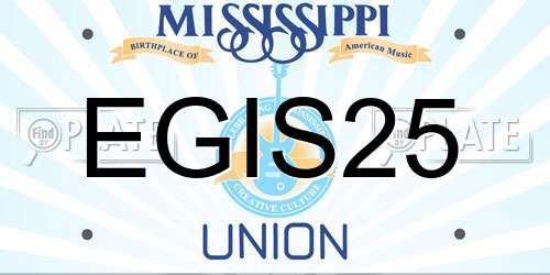 EGIS25 Mississippi License Plate