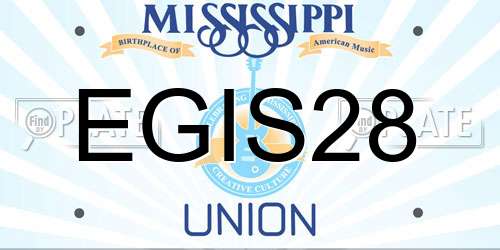 EGIS28 Mississippi License Plate