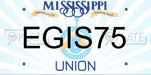 EGIS75 Mississippi License Plate