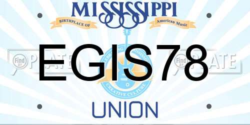 EGIS78 Mississippi License Plate