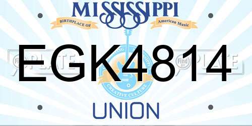EGK4814 Mississippi License Plate