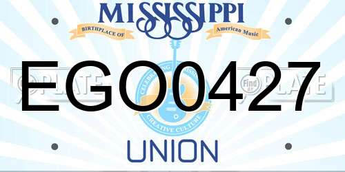EGO0427 Mississippi License Plate