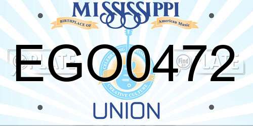 EGO0472 Mississippi License Plate