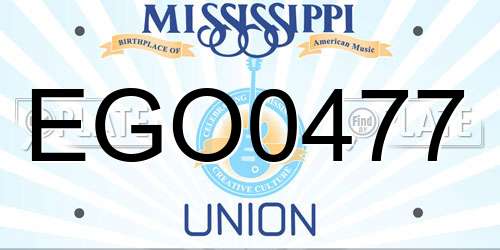 EGO0477 Mississippi License Plate