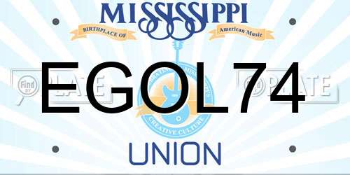 EGOL74 Mississippi License Plate