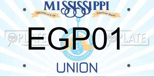 EGP01 Mississippi License Plate