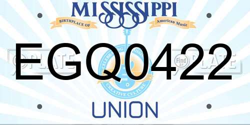 EGQ0422 Mississippi License Plate