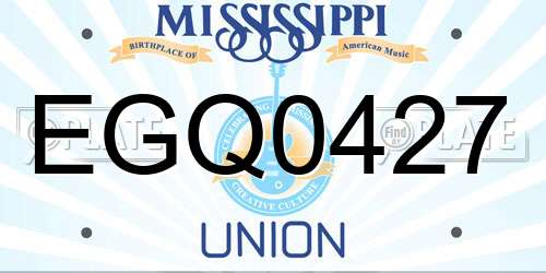 EGQ0427 Mississippi License Plate