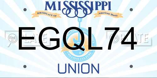 EGQL74 Mississippi License Plate