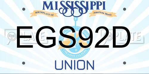 EGS92D Mississippi License Plate