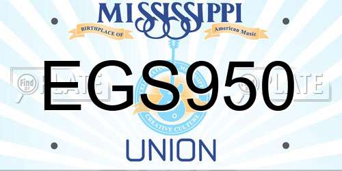 EGS950 Mississippi License Plate