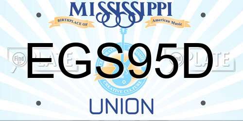 EGS95D Mississippi License Plate