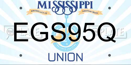EGS95Q Mississippi License Plate
