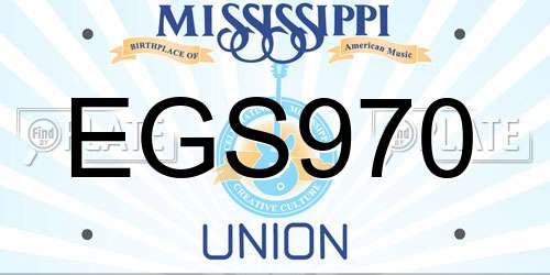 EGS970 Mississippi License Plate