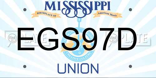 EGS97D Mississippi License Plate