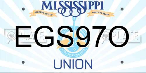 EGS97O Mississippi License Plate