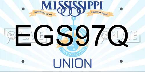 EGS97Q Mississippi License Plate