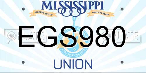 EGS980 Mississippi License Plate
