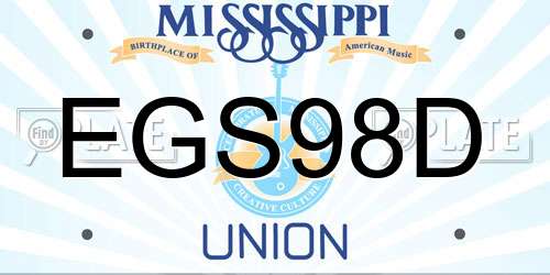EGS98D Mississippi License Plate