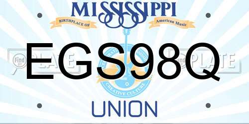 EGS98Q Mississippi License Plate