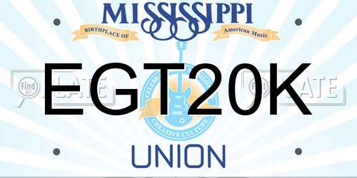 EGT20K Mississippi License Plate