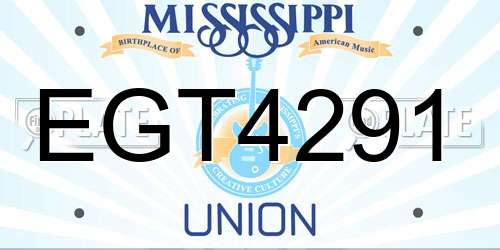 EGT4291 Mississippi License Plate