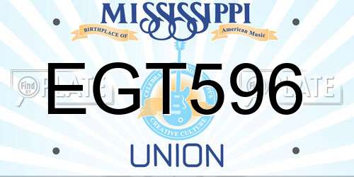 EGT596 Mississippi License Plate