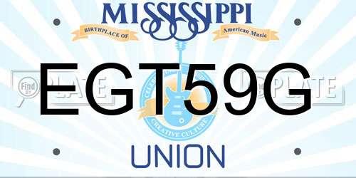 EGT59G Mississippi License Plate