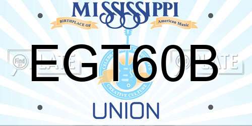 EGT60B Mississippi License Plate