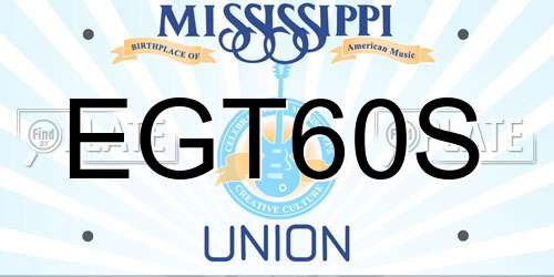 EGT60S Mississippi License Plate