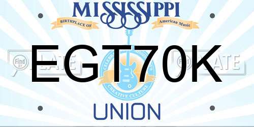EGT70K Mississippi License Plate