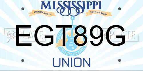 EGT89G Mississippi License Plate