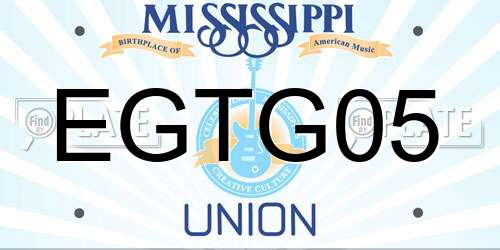 EGTG05 Mississippi License Plate
