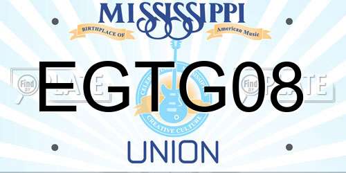 EGTG08 Mississippi License Plate