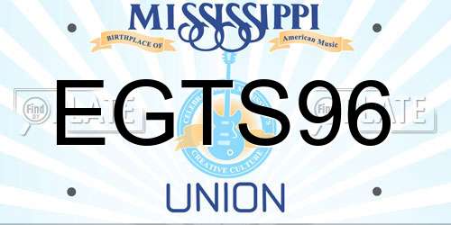 EGTS96 Mississippi License Plate