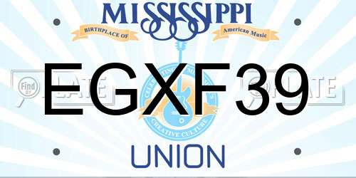 EGXF39 Mississippi License Plate