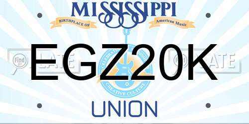 EGZ20K Mississippi License Plate