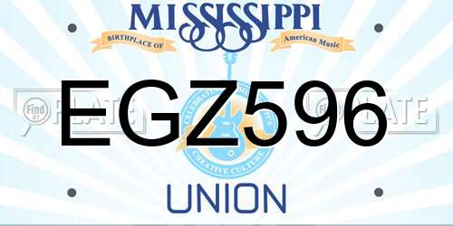 EGZ596 Mississippi License Plate