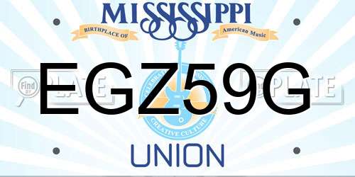 EGZ59G Mississippi License Plate