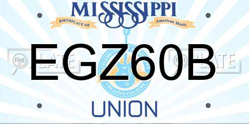 EGZ60B Mississippi License Plate