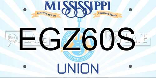 EGZ60S Mississippi License Plate