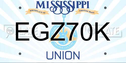 EGZ70K Mississippi License Plate