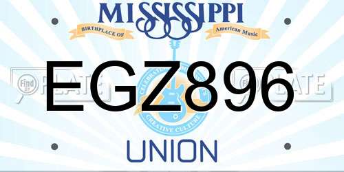 EGZ896 Mississippi License Plate