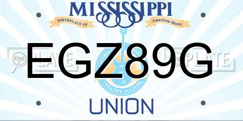 EGZ89G Mississippi License Plate