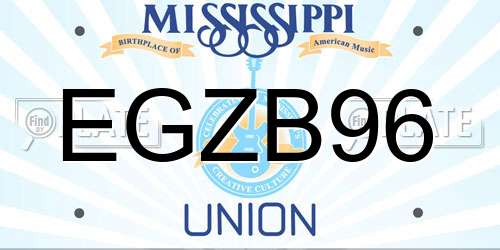 EGZB96 Mississippi License Plate