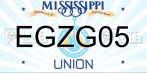 EGZG05 Mississippi License Plate