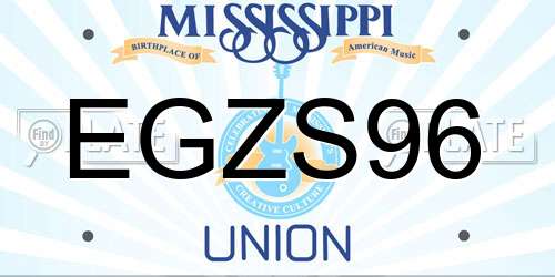 EGZS96 Mississippi License Plate