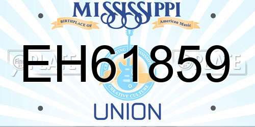 EH61859 Mississippi License Plate