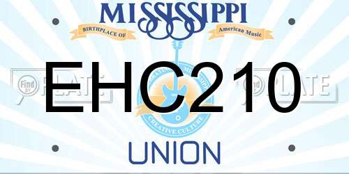 EHC210 Mississippi License Plate