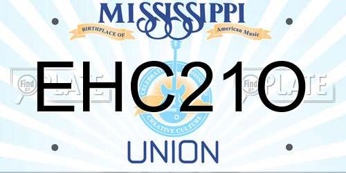 EHC21O Mississippi License Plate